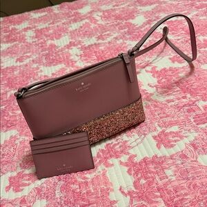 Kate Spade Rose Crossbody Bag with Glitter Detail